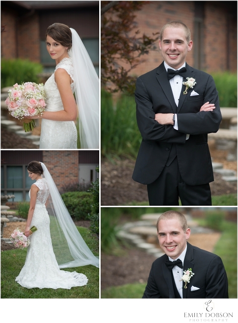 bride and groom formal portraits outside