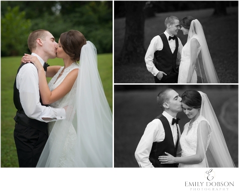 bride and groom snuggling