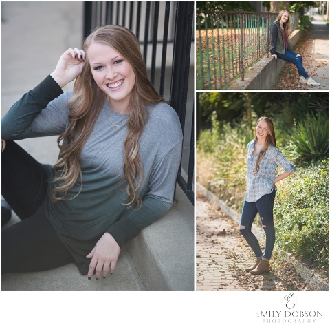 high school senior posing for  senior pictures in October