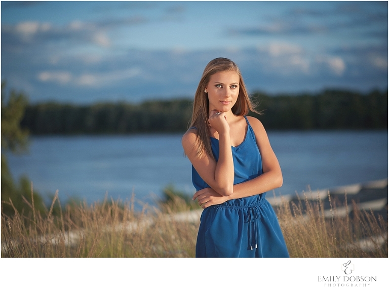 HS senior portrait overlooking the river