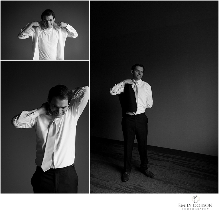 Groom getting ready