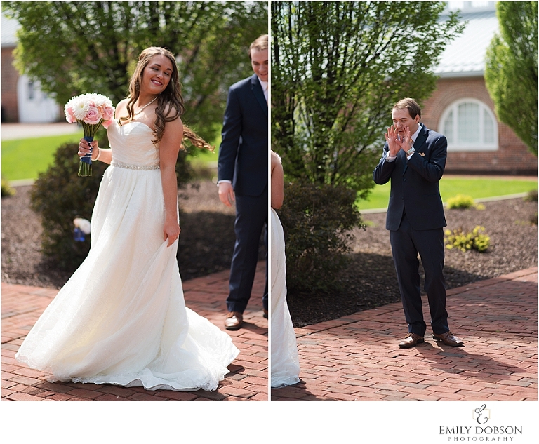 Groom's reaction to seeing his bride for the first time