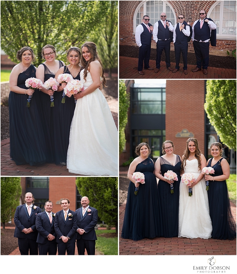 Bridal party portraits at the LeClaire Room
