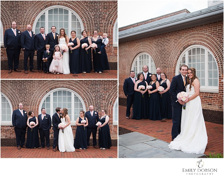 Bridal party portraits at the LeClaire Room