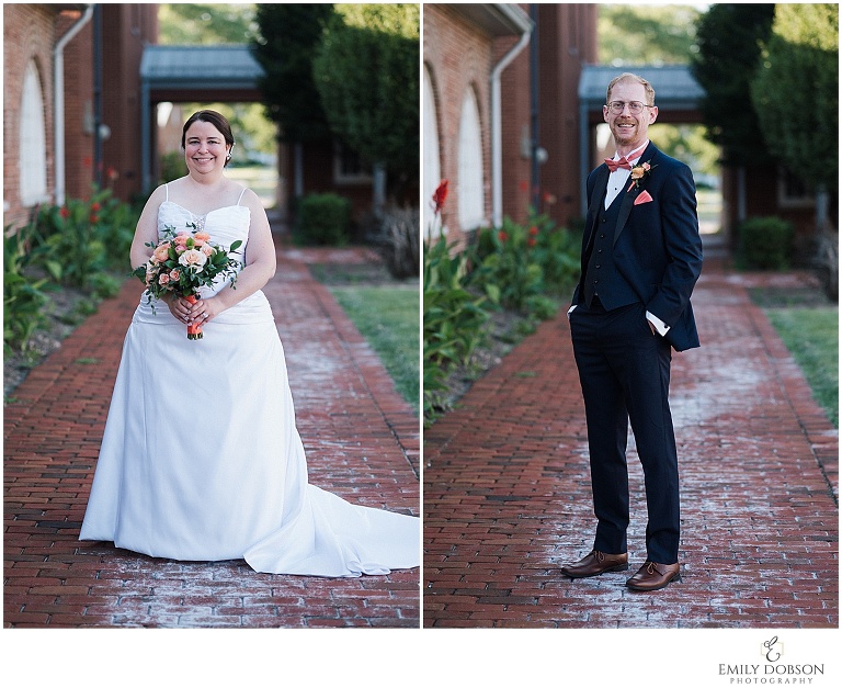 individual formal portraits of the bride and groom