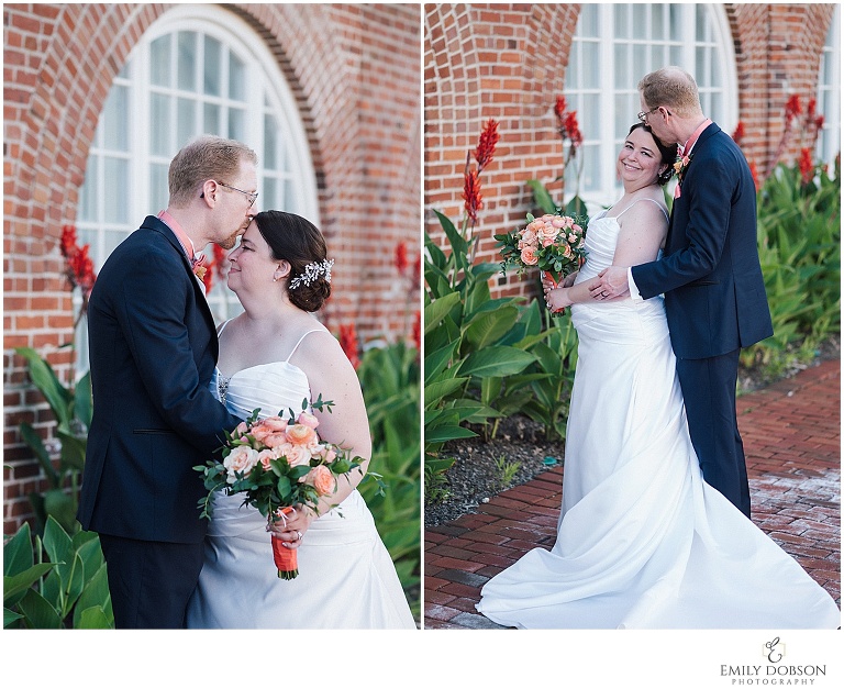bride and groom snuggling for portraits